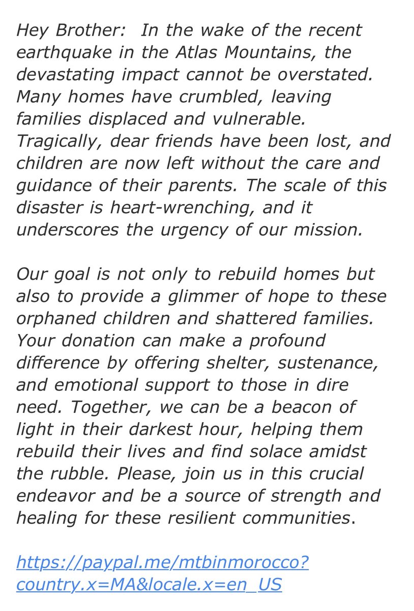 KjierstenFagnan's tweet photo. From the Moroccan guide that’s helping his village rebuild. You can donate here: https://t.co/mmhBxbShOw https://t.co/PH3DtIRlJe