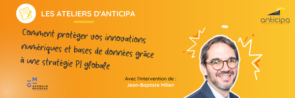 Webinaire : Comment protéger vos innovations numériques et base de données grâce à une stratégie PI globale -10/10 - 11h à 12h en visio.

Au programme:
Innovation numérique
Principaux moyens de protection
Bases de données 
Protections complémentaires

infoshttps://urlz.fr/nxQh