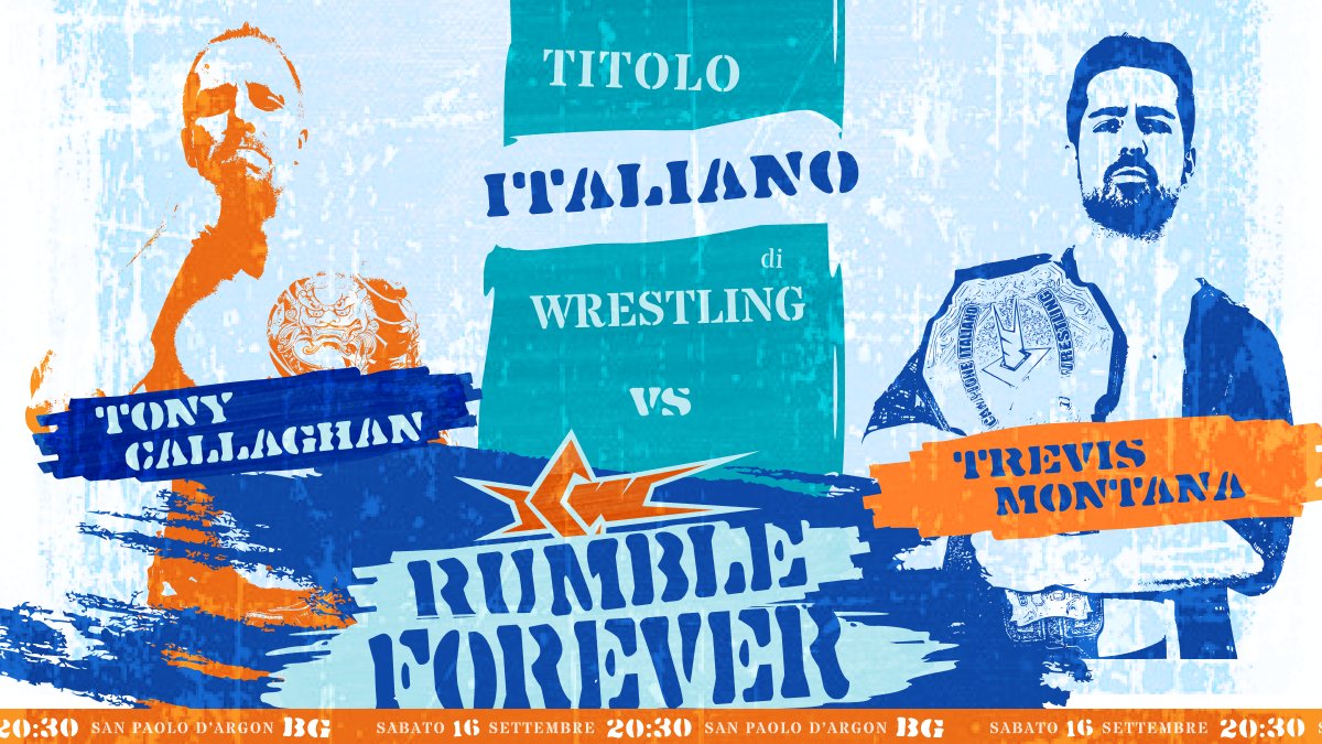 ICWwrestlingIT's tweet photo. Rematch tra TREVIS MONTANA e TONY CALLAGHAN per il #TitoloItaliano di #Wrestling questo sabato a #RumbleForever!

https://t.co/EBYFL3R9de
#ICW #wrestlingitaliano #wrestlingitalia #italianwrestling #icwlive #bergamoeventi #eventibergamo https://t.co/X9wyA4lzCI