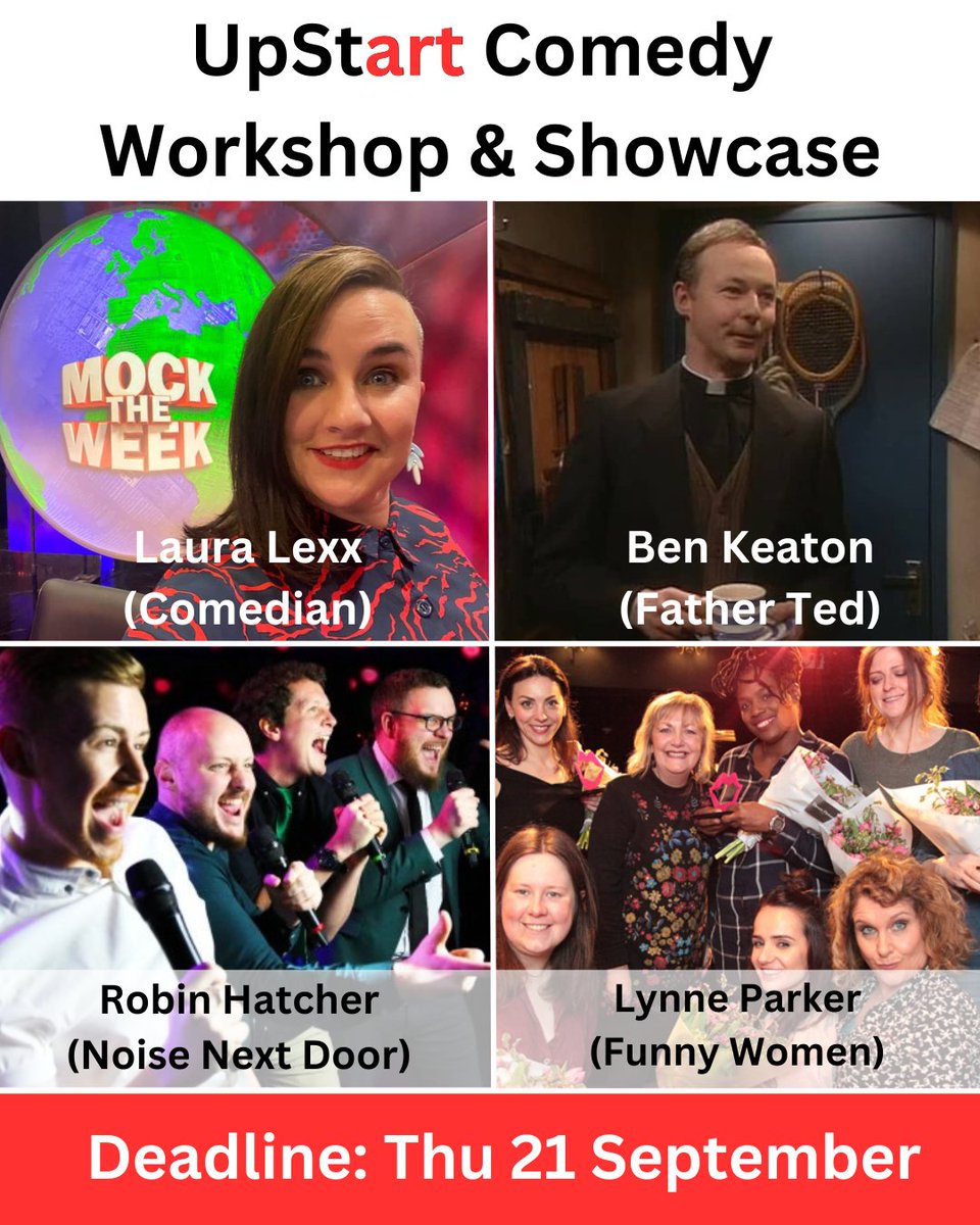 Aspiring young comedy performers (18+) are invited to apply for a place on this workshop & showcase, incorporating comedy, writing and stand-up, plus an evening showcase. Wed 25 Oct University of Kent, 10am - 5pm The Ballroom, 8 - 9.30pm Apply now: canterburyfestival.co.uk/whats-on/upsta…