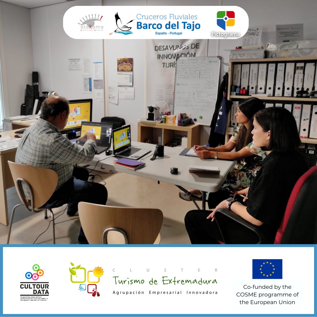 clusterturism's tweet photo. Meetings with the awarded SMEs from the european project CulTourData have already started.

We have started to develop the project from TURNAEX, along with Atakama and Pictograma.

#europeanproject #tourism #cultourdata #smes https://t.co/GaSfqxRqqB