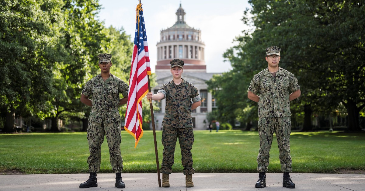 Midshipmen from area NROTC units stand vigil for members of the University community who were killed 22 years ago today in the terrorist attacks on September 11, 2001

#911Anniversary #NeverForget
