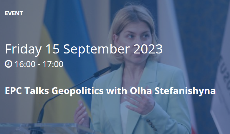 epc_eu's tweet photo. 📌 SAVE THE DATE 📌
🗓️ 15/09 🕐 16:00 - 17:00
Join our #EPCTalksGeopolitics in-person exchange with @StefanishynaO, 🇺🇦 Deputy Prime Minister for European and Euro-Atlantic Integration, & @amandajanepaul.
Register here 👇
https://t.co/VZ3la3s1bl https://t.co/TQ4HojzYzw