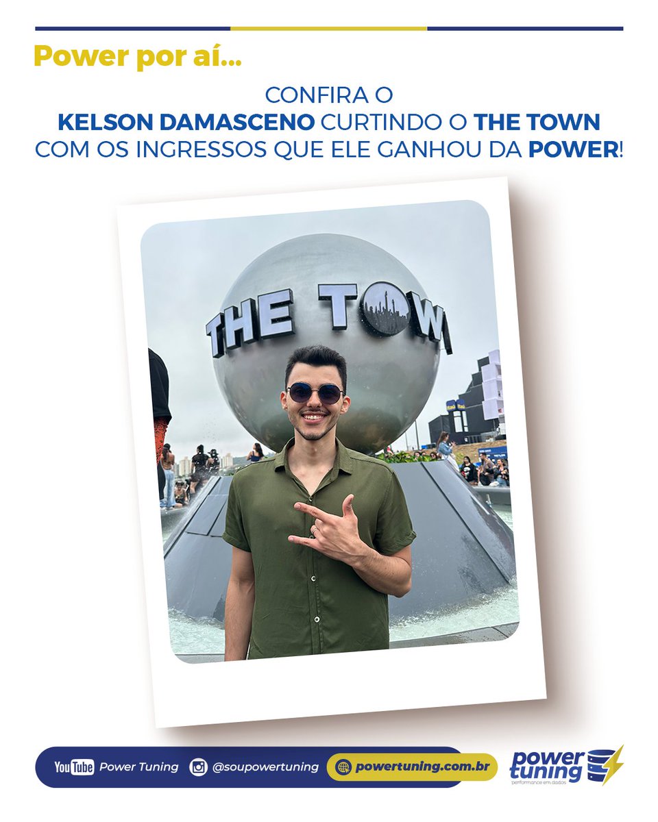 soupowertuning's tweet photo. 🎉🎶🎪 O Kelson Damasceno aproveitou ao máximo o Festival "The Town" que rolou na última semana, tudo graças aos ingressos que ele ganhou da Power! 🔥🎫
Que experiência incrível! 😍 #TheTown #Festival #Power #Sortudo #ExperiênciaIncrível #SouPowerTuning https://t.co/xlm5XOMxmn