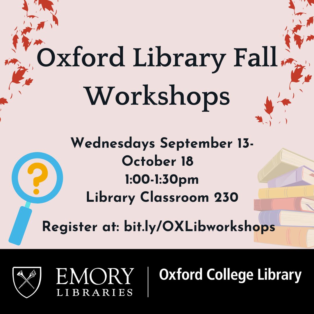 OxLibrary's tweet image. Need a refresher on how to best use the library's resources? Attend one of our upcoming workshops! Topics include navigating Zotero and bringing sources into conversation. Register at the following link: bit.ly/OXLibworkshops