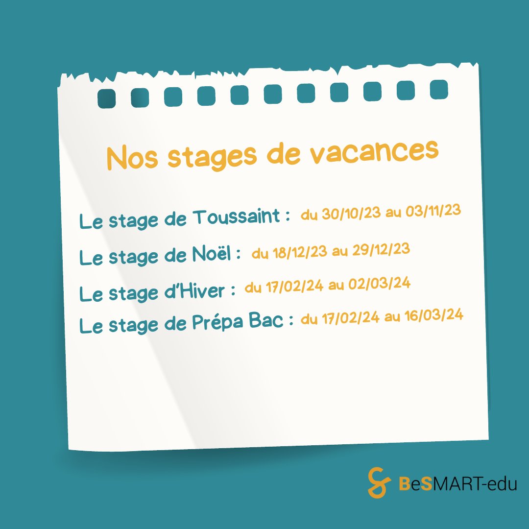 🔬✨ Cherchez-vous à briller dans le domaine des sciences ? 🌟 
Prenez quelques instants pour noter ces dates cruciales dans votre agenda ! 📆L'année scolaire 2023/2024 s'annonce passionnante avec <a href="/BesmartEdu/">BeSMART-edu</a> ! 💡

#BackToSchool #SCIENCE