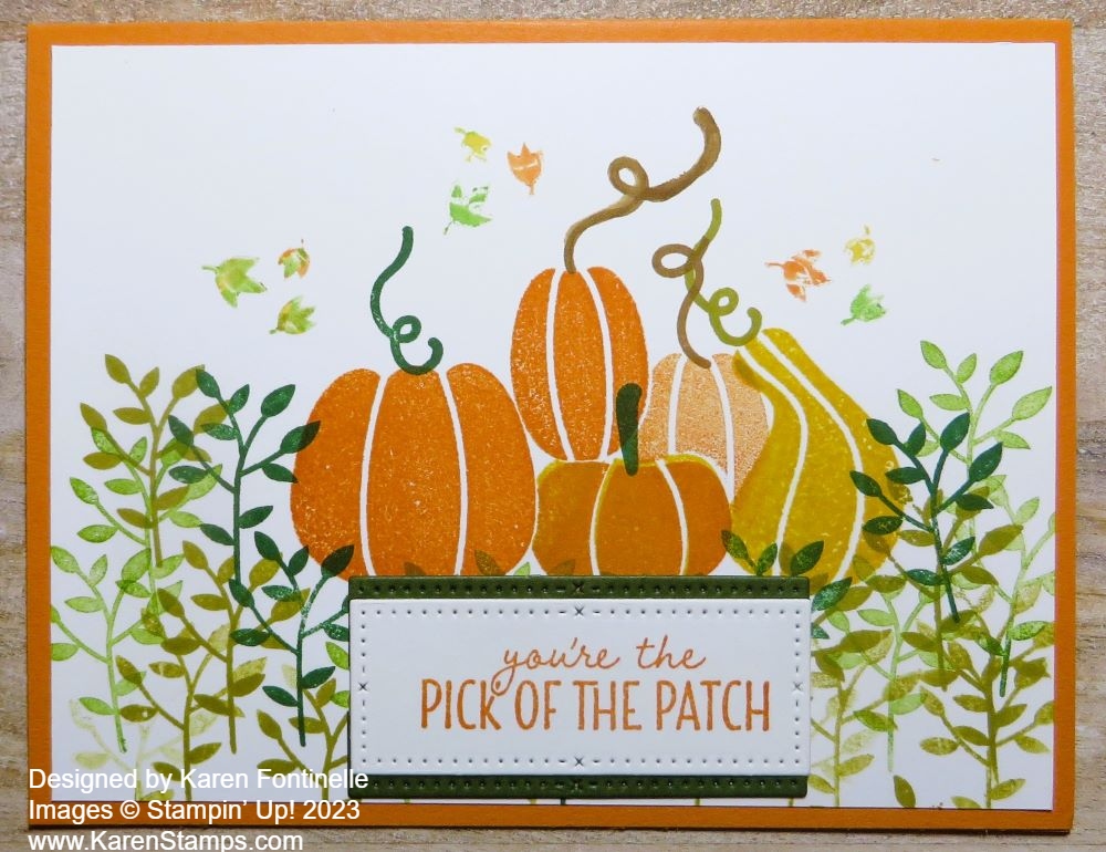 KarenStamps's tweet image. Get the Pick of the Patch Stamp Set to make lots of fall, Thanksgiving, and Halloween cards with the pumpkins and gourds!  Get the coordinating punch, also, in the Bundle. karenstamps.com/pick-of-the-pa… #stampinup #pickofthepatch #pumpkins #Fall #cardmaking