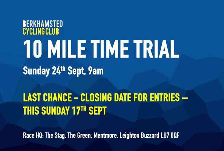 Don’t miss the Time Trial, sign up before deadline: cyclingtimetrials.org.uk/race-details/2…
