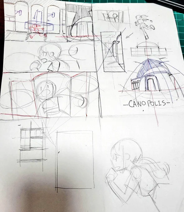 A4四つ切りにして小ネタを横に書きながら左上に全部情報まとめて仕上げてる 