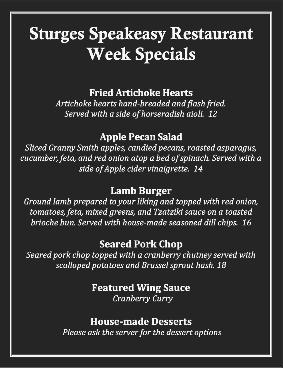 Hbg Restaurant Week (@hbgrestweek) on Twitter photo The <a href="/SturgesSpkeasy/">Sturges Speakeasy </a> is a local, family-run restaurant and tavern centrally located at 400 Forster St.! For #HarrisburgRestaurantWeek, they're offering a list of specials, featured here. Visit the Speakeasy and enjoy their rooftop deck and craft beer and cocktails. #LoveHBG #Food The <a href="/SturgesSpkeasy/">Sturges Speakeasy </a> is a local, family-run restaurant and tavern centrally located at 400 Forster St.! For #HarrisburgRestaurantWeek, they're offering a list of specials, featured here. Visit the Speakeasy and enjoy their rooftop deck and craft beer and cocktails. #LoveHBG #Food