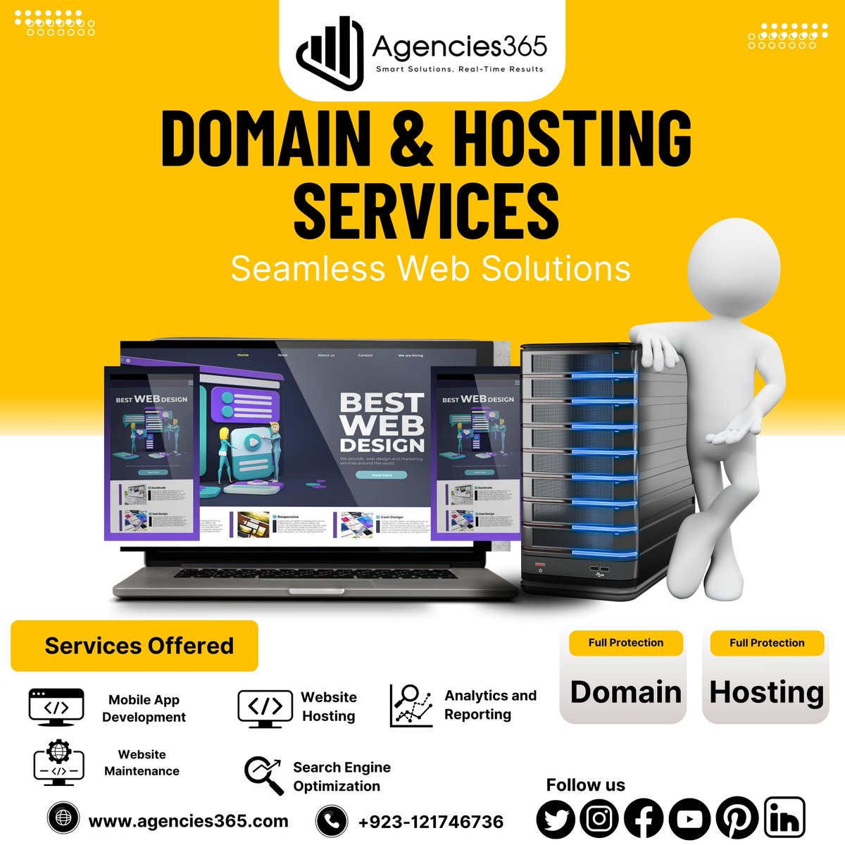 🌐 Looking to bring your website dreams to life? We've got you covered! 🚀
🔥 Introducing our top-notch Domain and Hosting Services 🔥
 #WebHosting #DomainRegistration #WebsiteSolutions #OnlinePresence #TechSupport #agencies365 #Mujahidfalak
