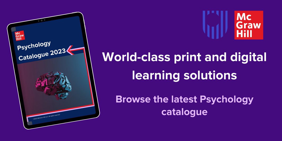 Did you know that the books you trust from McGraw Hill Psychology are available in three different formats - print, eBook and SmartBook with Connect? Or that the most economical of those options comes with a vast library of additional resources online? bit.ly/3YlO7qS