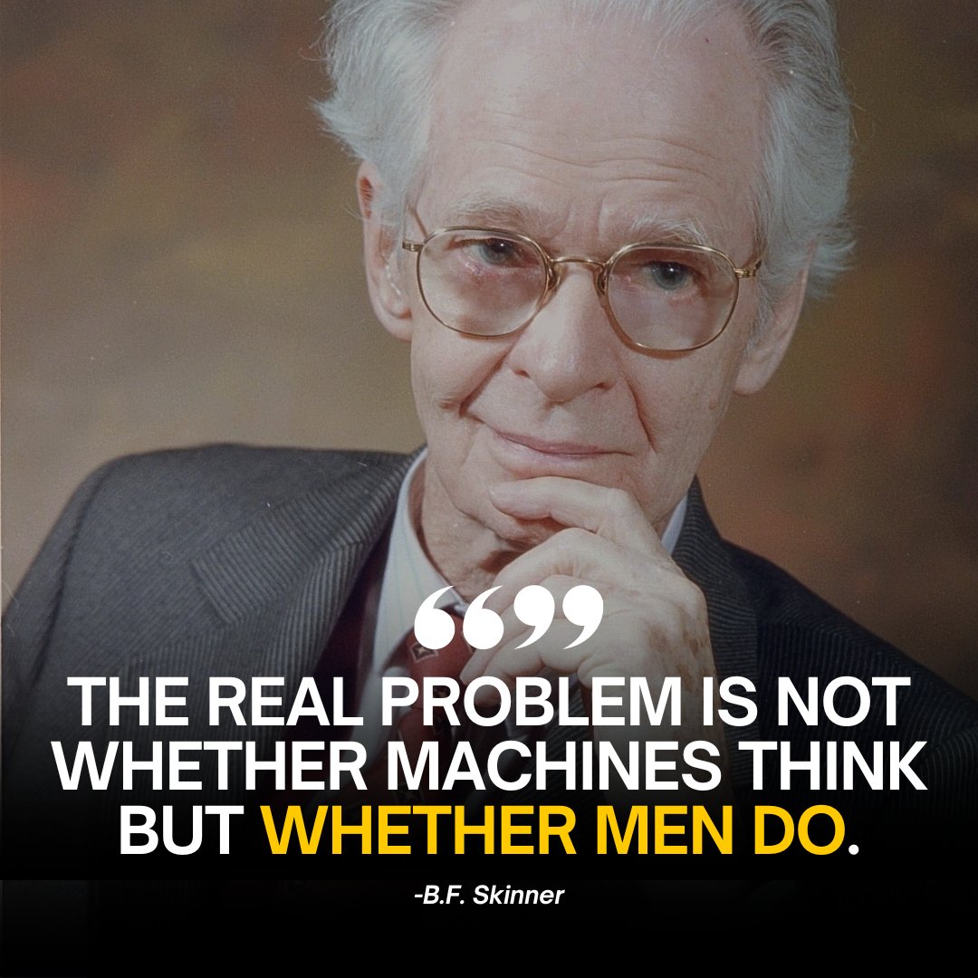 thefinallyfree's tweet photo. B.F. Skinner's words still hold true – the real question isn't about machines thinking, it's about us humans using tech wisely.

Like if you agree!

#techandthoughts #advancedtechnology #techtrends #aitech #techinnovation #futureoftech https://t.co/8yAxQqCTZe