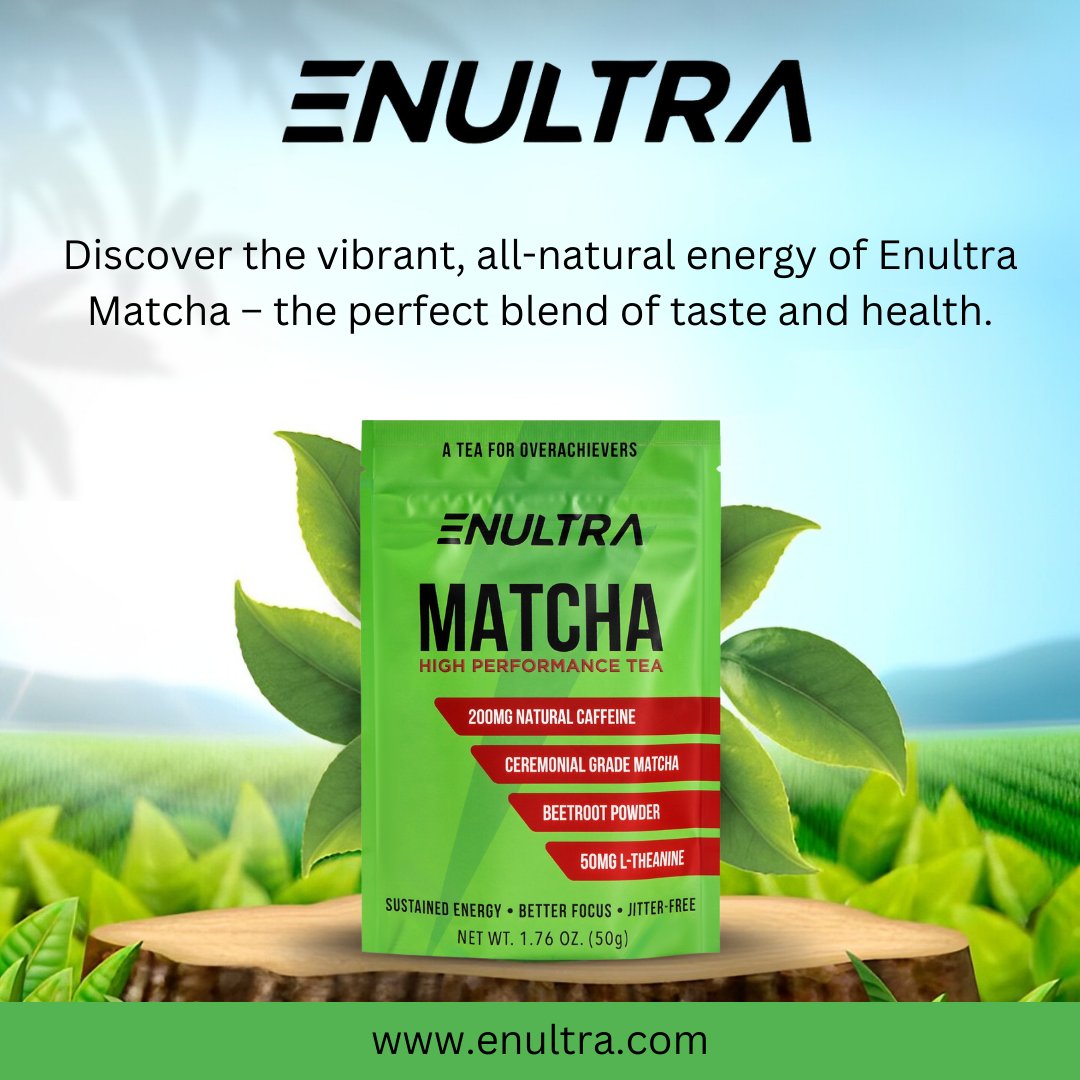 ENULTRA Matcha is your natural energy solution. Crafted for the active lifestyle, it blends taste and health seamlessly. Elevate your day with the perfect matcha.
enultra.com

#Organicgreentea #Greenteatime #ENULTRAMatcha #ElevateWithMatcha