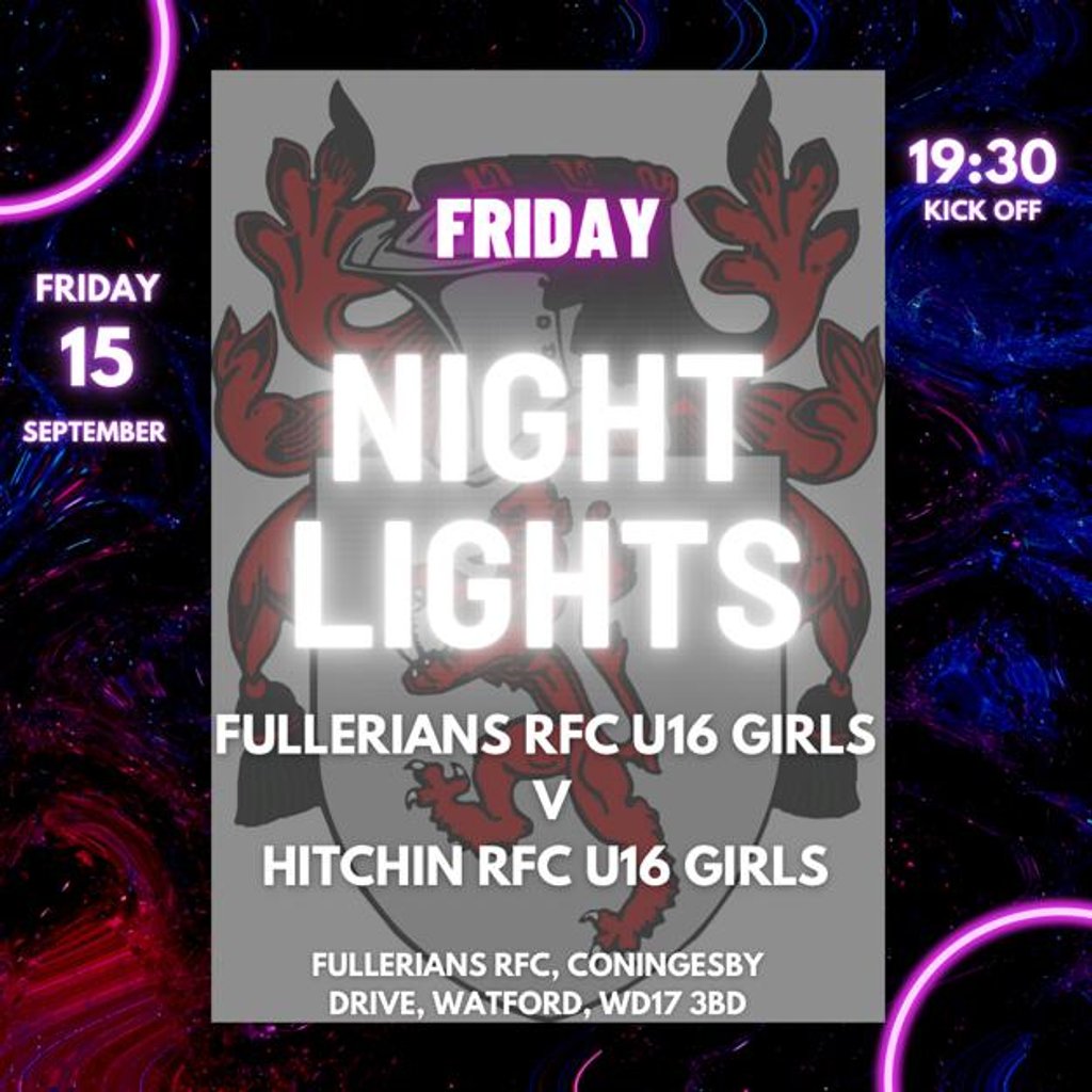 FulleriansRFC's tweet image. Friday Night Rugby!!! 16 Girls v Hitchin U16 Girls #Pitchero
fullerians.co.uk/calendar/event…