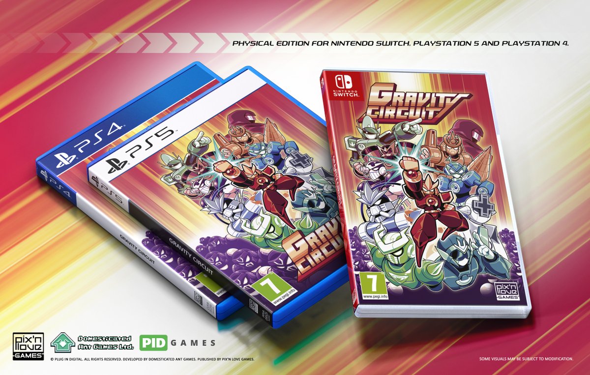 GravityCircuit - OUT NOW! 🎂 (@gravitycircuit) on Twitter photo ‼️ATTENTION ‼️
We have partnered up with <a href="/Pixnlove/">Editions Pix'n Love</a> to bring you PHYSICAL VERSIONS of Gravity Circuit on #NintendoSwitch, PS4 and PS5!
More information (and surprises) will come along in due time - stay tuned! ‼️ATTENTION ‼️
We have partnered up with <a href="/Pixnlove/">Editions Pix'n Love</a> to bring you PHYSICAL VERSIONS of Gravity Circuit on #NintendoSwitch, PS4 and PS5!
More information (and surprises) will come along in due time - stay tuned!