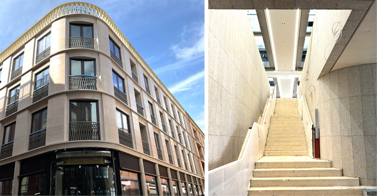 Progress is going well on our Marylebone Square site for @ConcordLondon in London, the main street scaffold has now been removed and the ground floor façade is nearing completion. The external works are progressing well, with the public realm works advancing on all elevations.