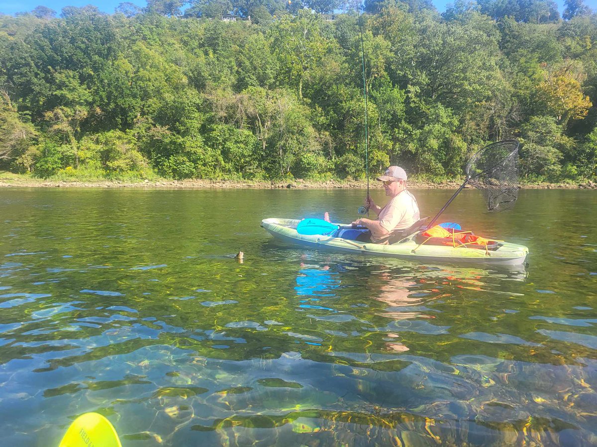 FishwithTJ's tweet photo. Fly fishing the kayak yesterday with @ontheflywithkarenlynn, and some friends from Gastons! Fish were caught, and good times were had!

.
.
.
.
.
.
.
.
.
.
.
https://t.co/9mWVg9wu40
.
#flyfishing #kayak #whiteriver #browntrout https://t.co/rJP5NRO2Oo