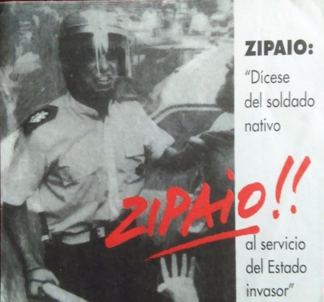 Nazio ez kolonizatuetan ez dago zipaiorik.

Zipaioak nazio okupatzailearen zerbitzurako agente autoktonoak dira.

Jatorriz britaniarrek Indian baliatu zituztenen izena izanik, EHn ETAk hedatu zuen espainiar polizia autonomikoentzako izendapen gisa.