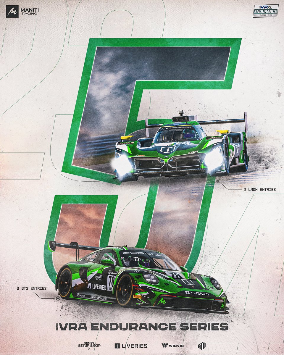 We are happy to announce that we will be fielding a total of 5 Cars in this IVRA Endurance Season! We will have two GTPs, two GT3 Pro and a single GT3 Pro/AM machine. This season is promising to be very exciting so we are looking forward to it!