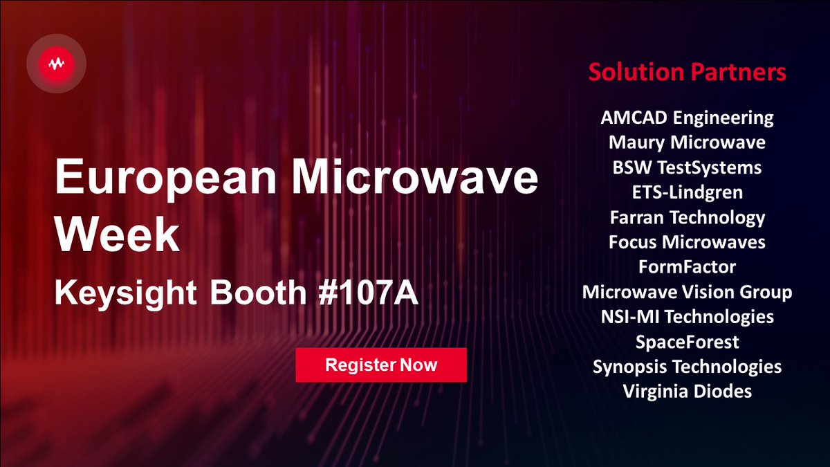 Keysight's tweet photo. Join us and our solution partners in Berlin, Germany, for European Microwave Week. Get ready to discover effective solutions to tackle the world’s toughest uWave and mmWave design and test challenges. https://t.co/UBrLV9mbYR #KeysightSolutionPartner #RF #6G https://t.co/MrikIY2fFb