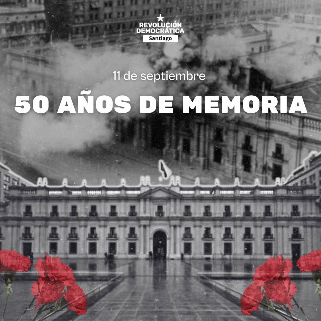 🌹 Hace 50 años nuestro país sufrió un gran golpe a nuestra democracia, hoy más que nunca seguimos recordando en nuestra memoria a quienes dieron la vida y a quienes les fue arrebatada. 
✊ Nunca más en Chile
#50AñosdelGolpedeEstado
