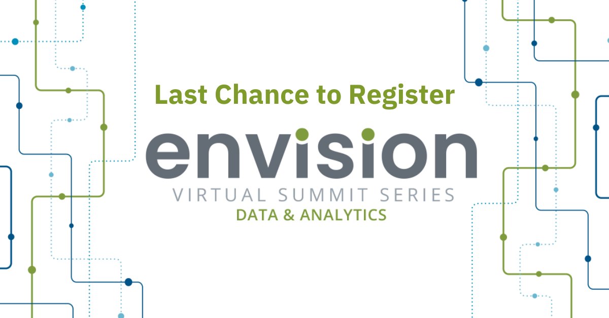 Want a sneak peek into #Data and Analytics in the Era of #AI? Now's your chance! Join us THIS WEEK to connect and engage with leading industry experts in the fields of #dataanalytics, #artificialintelligence, and #businessintelligence. 

bit.ly/3O82SJ6  

#EnvisionSummit
