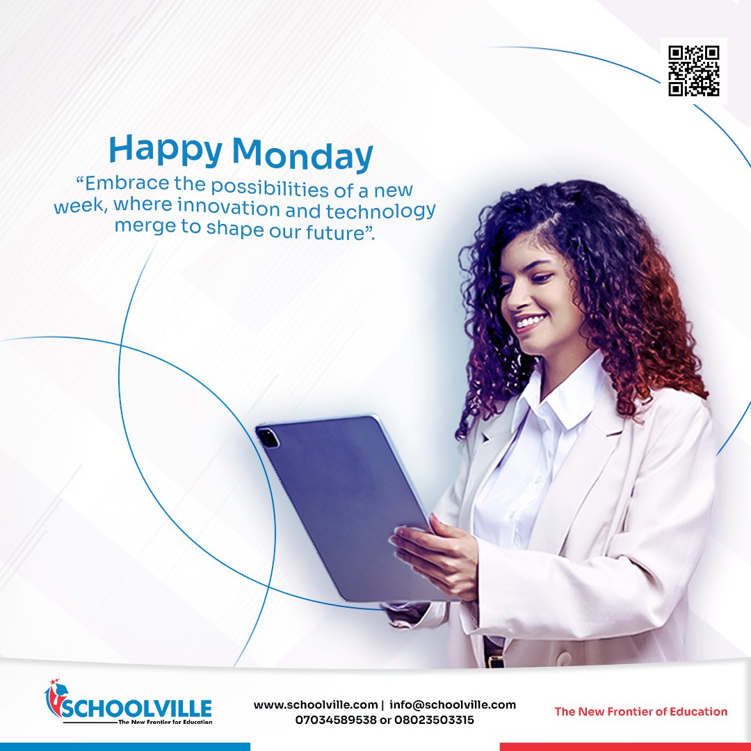 InfoSchoolville's tweet photo. Welcome the opportunities of a fresh week, where the fusion of innovation and technology paves the way for our future.
Follow @shoolville
#September11 #schoolville #Neutrallink #mondaymotivation #tech #techword https://t.co/pOYPii0TS4