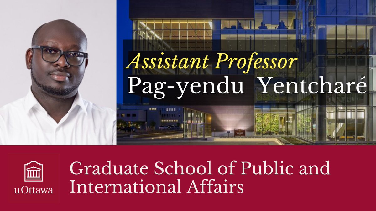 Delighted to welcome Pag-yendu Yentcharé as a new Assistant Professor at <a href="/uOttawaGSPIA/">ÉSAPI | GSPIA @ uOttawa</a>. He is an international lawyer, scholar, and expert member of the African Union Commission’s Working Group on Indigenous Populations/Communities and Minorities in Africa. Bienvenue !