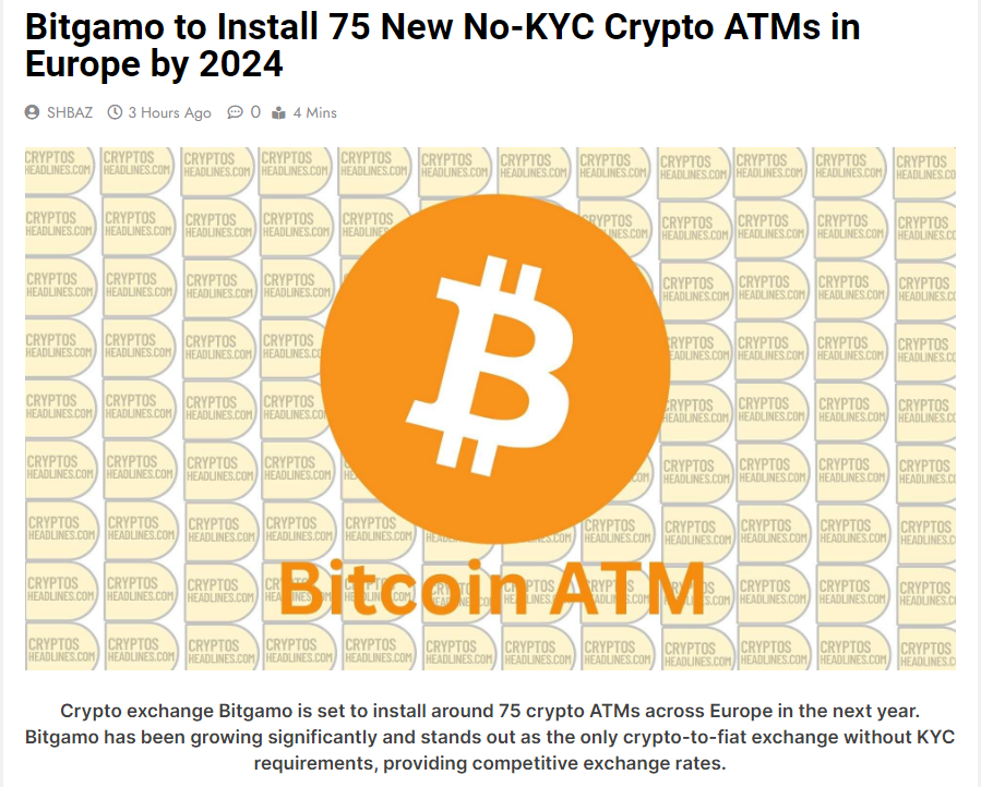 Bitgamo to Install 75 New No KYC CryptoATMs in Europe by 2024

cryptosheadlines.com/bitgamo-to-ins…

#NFT #Web3 #Crypto #CryptocurrencyNews #Blockchain #Bitcoin #CryptoNews #cryptomarket #Europe #Bitgamo #CryptoATM