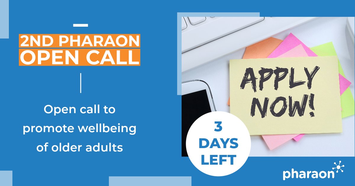 ⚠️ LAST CALL⚠️ Open Call Deadline: 30 September 2023
➡️Apply now: pharaon.eu/second-open-ca…

This Open Call aims to promote the wellbeing of older adults. 
Don't miss out. We are looking forward to your project❗

#PharaonOpenCall #PharaonProject #Pharaoneu