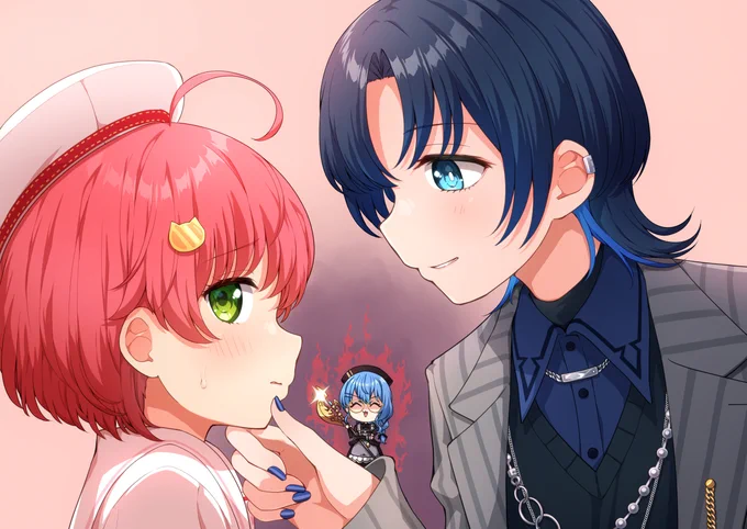 みこちの妄想の中の青くゆ「かわいいね。ボクにはない色だ。」 #青ペン  #miko_Art #ほしまちぎゃらりー #miComet 