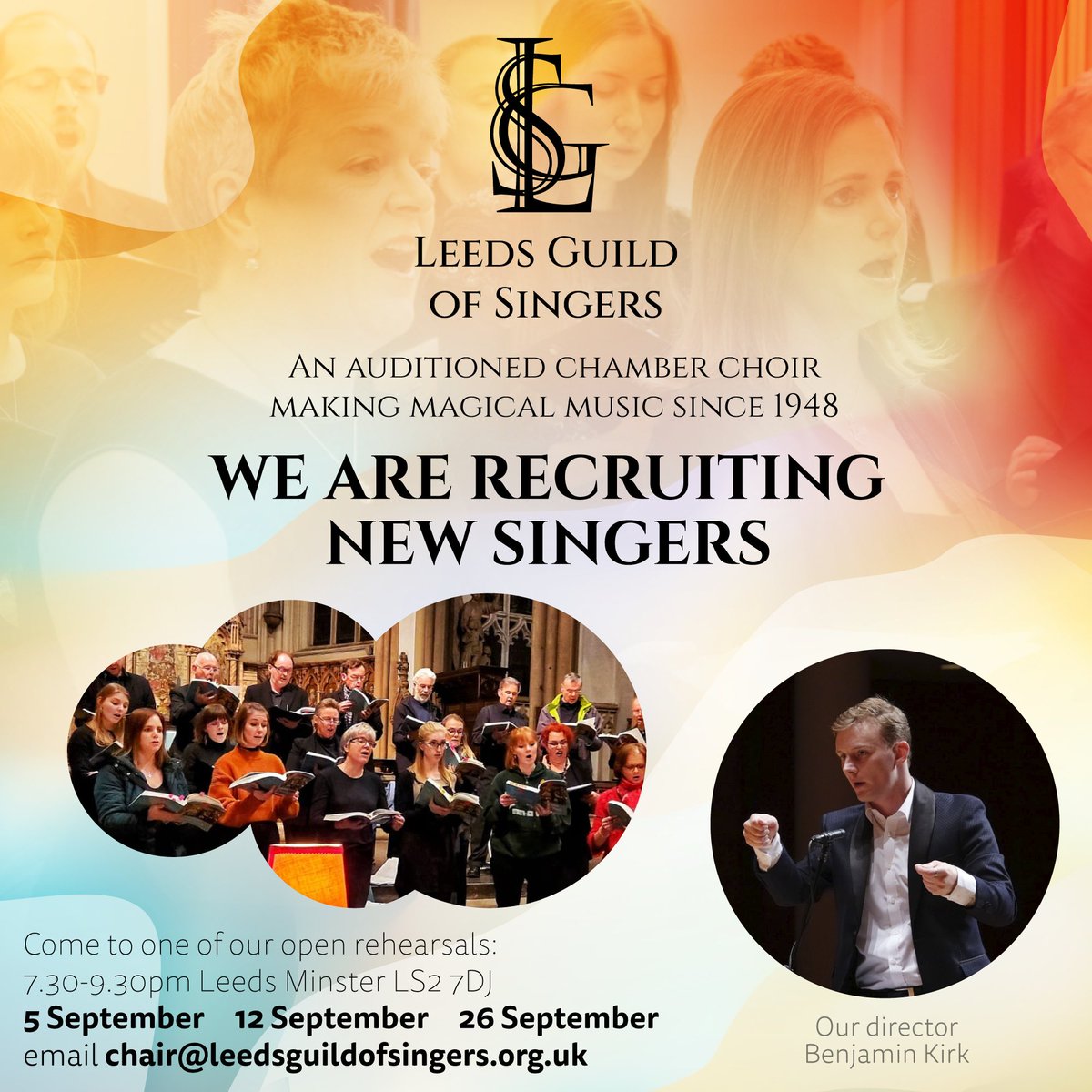 Our first open rehearsal of the season was a complete success. 🎶 If you're thinking of joining a great auditioned chamber choir this year, come to one of our open rehearsals! Email 
📧 chair@leedsguildofsingers.org.uk