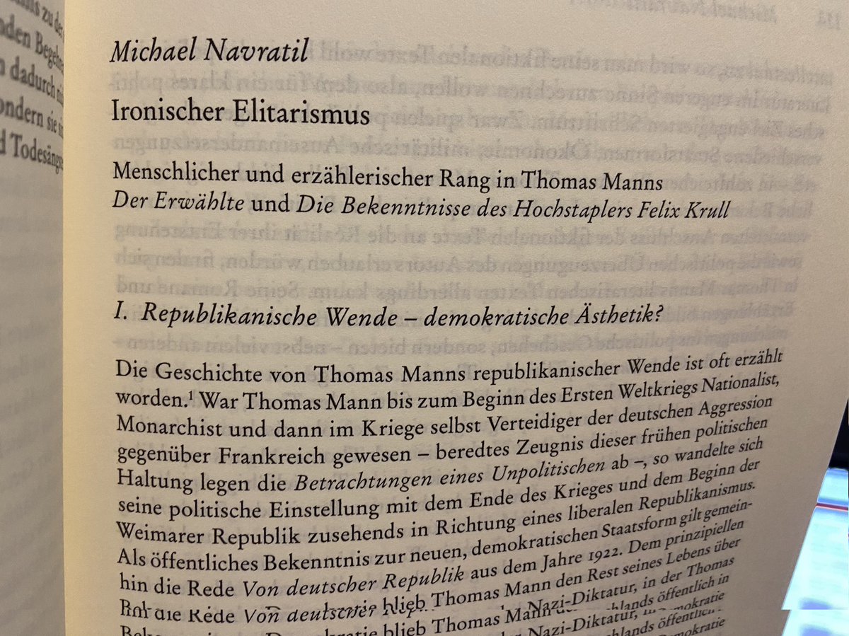 Neuer Aufsatz im aktuellen Thomas Mann Jahrbuch - zum ironisch-elitären Denken in den letzten beiden Romanen von #ThomasMann. <a href="/ThomasMannHouse/">Thomas Mann House</a> @ThomasMannGes #DeutscheLiteratur #Germanistik #Literaturwissenschaft