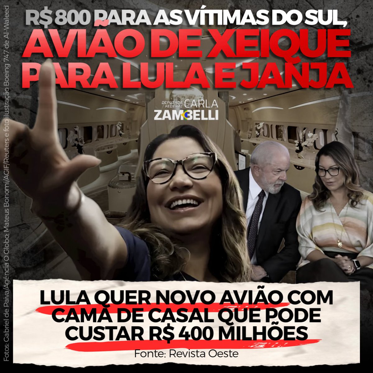 ZambelliCarla_'s tweet photo. E O POVO QUE PAGUE??

O "pai dos pobres" gosta mesmo é de conforto e luxo. E o povo brasileiro, que já sofre em decorrência de seu desgoverno, que pague. 

O avião atual de lula, chamado "Aerolula" foi comprado em 2004 por quase US$ 57 milhões, cerca de US$ 92 milhões, em valores atualizados. Por "mais conforto", lula quer comprar reformar o antigo, o que poderia ficar mais caro, segundo a FAB, ou comprar um novo avião.

Com as especificações EXIGIDAS por lula, a FAB encontrou um Airbus A330-200 usado que os especialistas da
área dizem acreditar que seria
uma autoridade árabe. Esse tipo de aeronave é usado por príncipes e xeiques árabes, que se desfazem delas com pouco tempo de uso.

lula já viajou para 19 países desde que assumiu em janeiro.

Fonte: https://t.co/H9hCwnJgxW