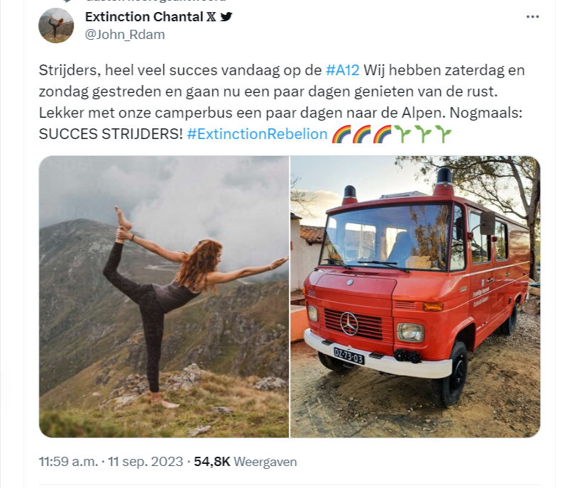 bousse's tweet photo. Toppunt van hypocrisie en domheid.
Manifesteren tegen fossiele brandstoffen &amp; whathefuck nog meer en dan gaan kamperen met een 50 jaar oude diesel. Dit is het niveau van de #klimaatfanfare . https://t.co/id4c7jWkwN