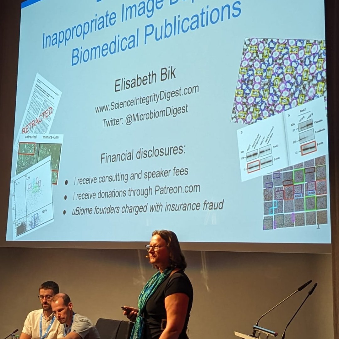 Our first keynote address is from Elisabeth Bik (<a href="/MicrobiomDigest/">Elisabeth Bik</a>) who is giving us an insight into her work scrutinizing integrity in scientific publications. 🔎  

Elisabeth will also join students for an informal session with students tomorrow. #bc2basel