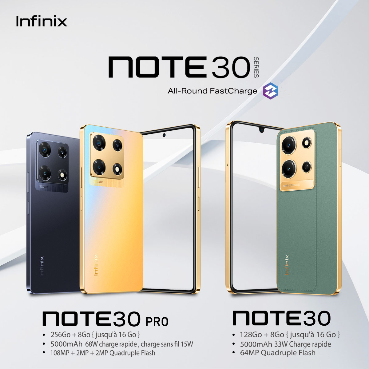 InfinixTg's tweet image. Démarrons la semaine en toute puissante de charge avec la #NOTE30Series.
Et voici pour vous la différence entre la #NOTE30PRO et la #NOTE30
#BonDebutDeSemaine #Lundi #Togo #togo
