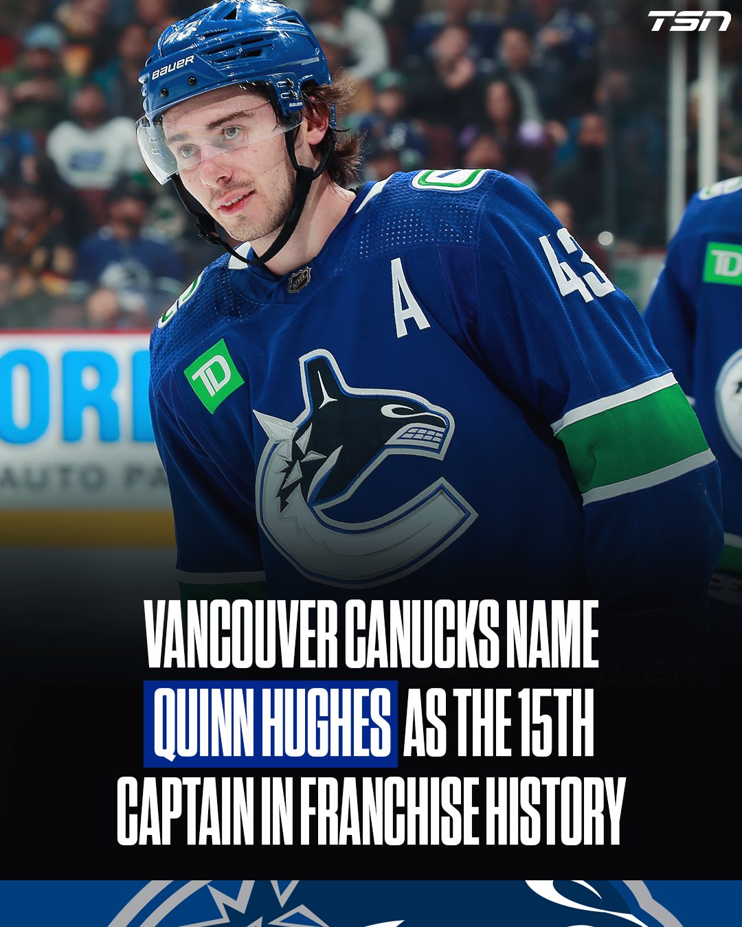 Canucks name Quinn Hughes captain