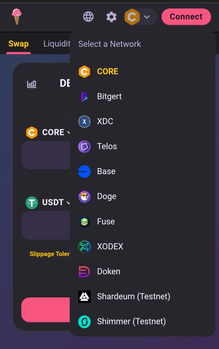 For the interest of #CoreDAO Community:

The <a href="/icecream_swap/">IceCreamSwap</a> is a MultiChain DEX that is ahead of many other DEXs on the Core Chain, based on their services such as Swapping, Farming, and Bridging between multiple chains, including Binance Chain, DogeChain, CoreDAO, BASE, Bitgert,