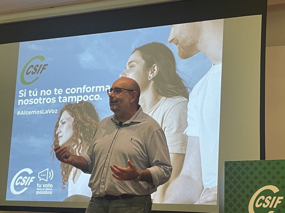 CSIFnacional's tweet photo. Si tú no te conformas, nosotros tampoco. #AlcemosLaVoz. Estamos aquí para negociar las condiciones laborales de nuestros compañeros, gobierne quien gobierne. https://t.co/pNRznCY7Fl