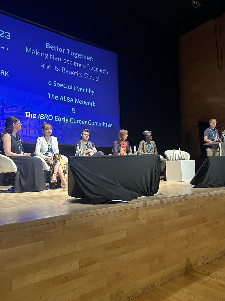 The ⁦<a href="/network_alba/">ALBA Network</a>⁩ ⁦<a href="/IBROorg/">IBRO - International Brain Research Organization</a>⁩ early career committee special event on Making #Neuroscience #Research and its Benefits #Global" at #IBRO2023 has begun!
👥 <a href="/MMaravall/">Miguel Maravall</a> <a href="/DelPino_Isabel/">Del Pino I</a> <a href="/cheahpikesee/">Pike See Cheah</a> <a href="/mahmoudbukar/">Mahmoud Bukar Maina PhD FRSA</a> <a href="/openscicomm/">Access 2 Perspectives</a> ⁦<a href="/neuroparada/">Francisco J. Parada</a>⁩