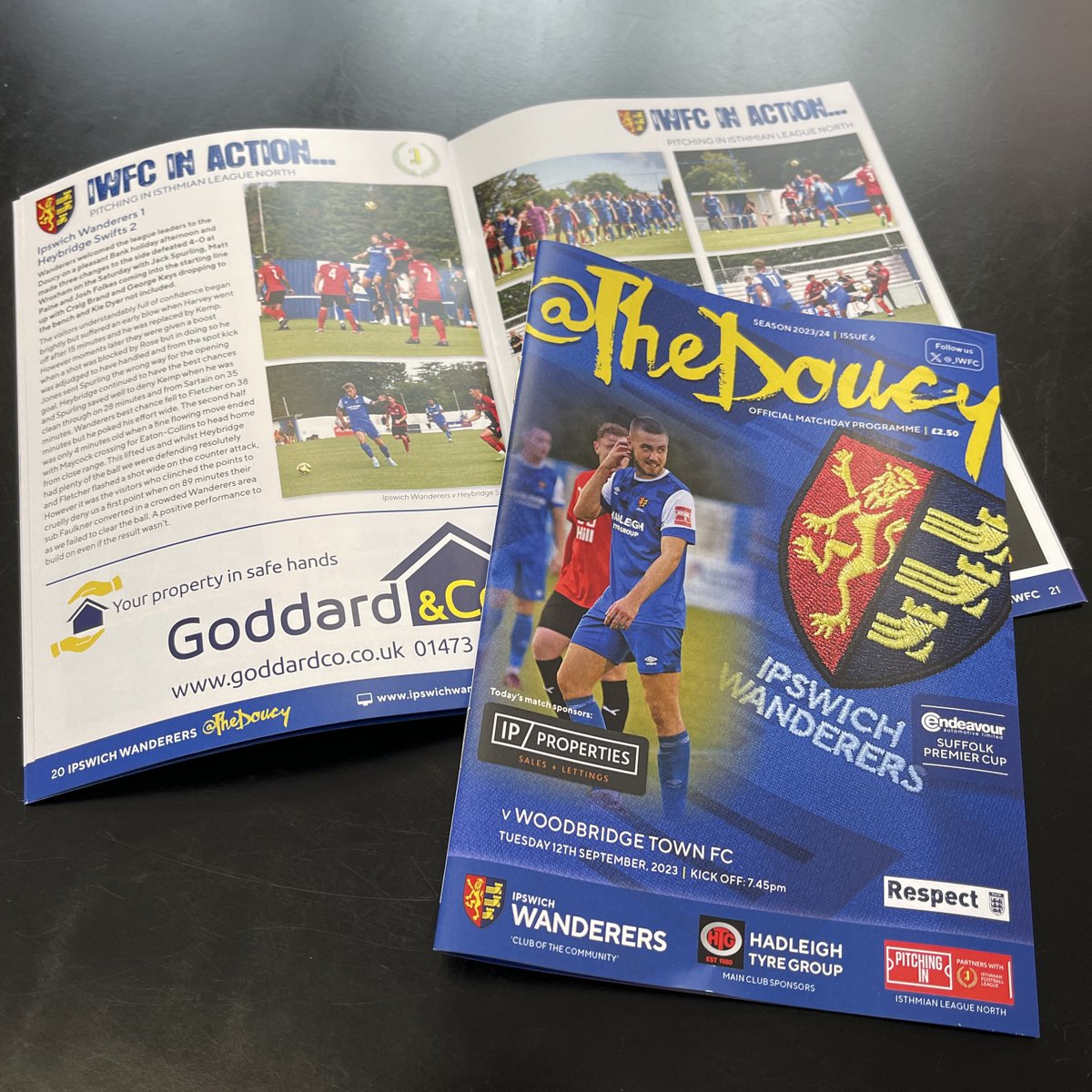 TOMORROW: 
@_iwfc v @WoodbridgeTown
Suffolk Premier Cup
Tues 12 Sept 7.45pm
32 page colour programme £2.50
Design: @CheneryCreative
Print: @MatchdayPro
Cover pic: @jackmads8 by @angela_mrozek
#TomorrowsProgrammeToday #nonleague #Nonleaguefootball #printedprogrammes #groundhopping