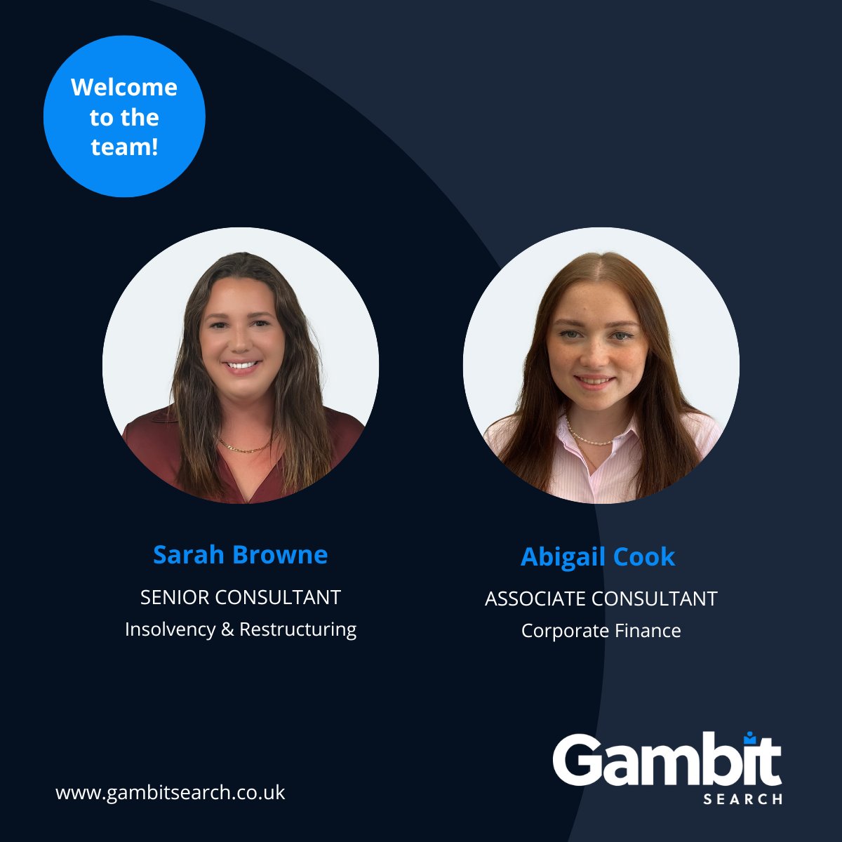 Delighted to have Sarah Browne and Abigail Cook join our team at Gambit. 

Welcome!