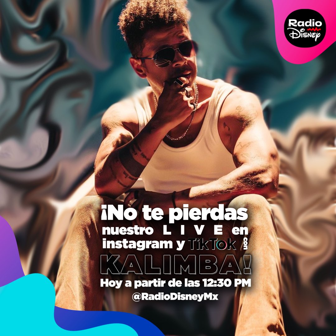 RadioDisneyMX's tweet photo. ¡HOY EN LIVE CON @KalimbaMX! 

Conéctate en nuestro TikTok o Instagram 🥰🔥

Deja tu pregunta aquí 👇📝

#RadioDisney #Kalimba https://t.co/wfHztuvz1M