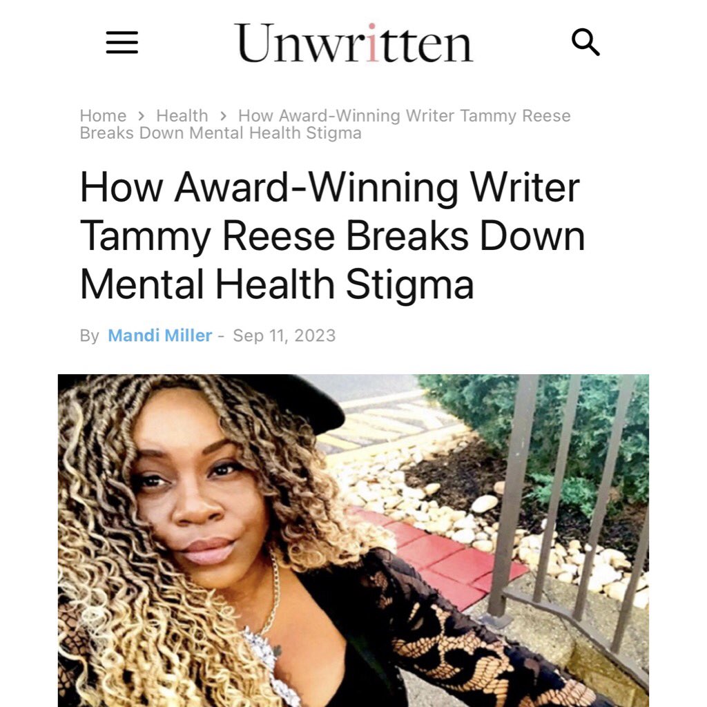 Thank you @Valentina_Millz and Read Unwritten for this beautiful feature!

#NationalSuicidePreventionAwarenessMonth #TalkMentalHealth #TammyReeseMedia #MentalHealthMatters 

readunwritten.com/2023/09/11/wri…