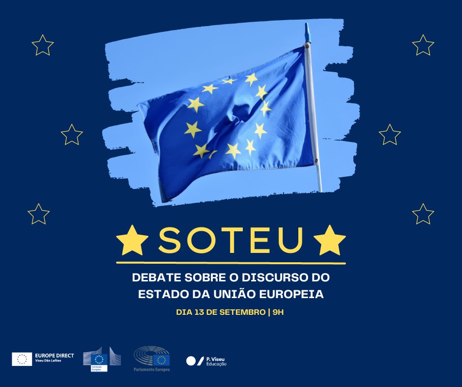 EuropeDirectVDL's tweet photo. 🕘 Marca já na agenda: 13 de setembro, a partir das 9h

❗O Europe Direct Viseu Dão Lafões vai dinamizar um Debate sobre o Discurso do Estado da União Europeia. 🇪🇺

👀Sabe mais em https://t.co/soxhFsZ3pl!

#JuntosMaisFortes #UniãoEuropeia #europedirectviseudaolafoes https://t.co/5MRwSqGiXd