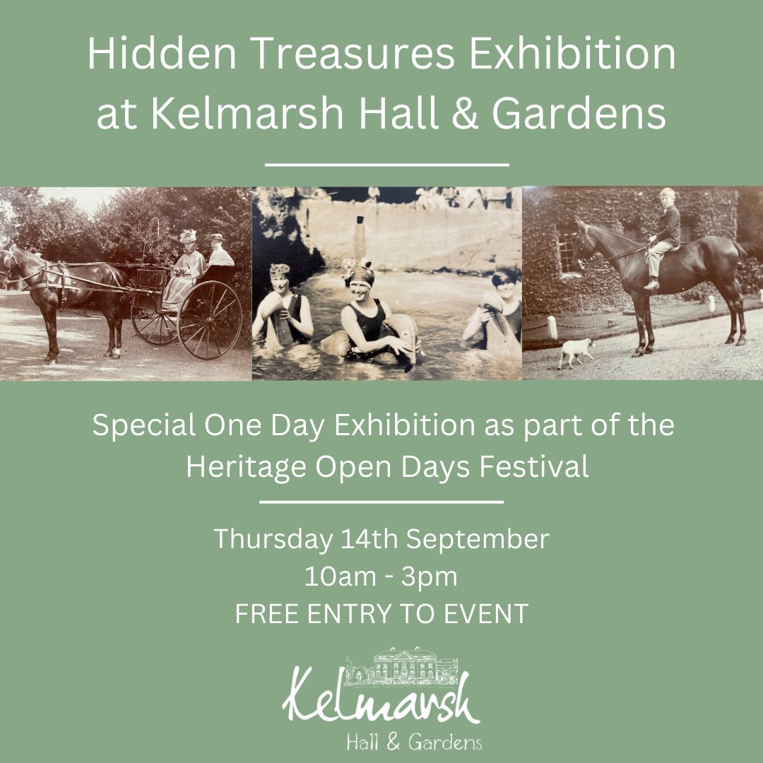 Kelmarsh Hall (@kelmarshhall) on Twitter photo Join us this Thursday for our first <a href="/heritageopenday/">Heritage Open Days</a> free event - Hidden Treasures Exhibition at Kelmarsh Hall and Gardens!
No need to prebook for event.
Usual garden entrance applies. Join us this Thursday for our first <a href="/heritageopenday/">Heritage Open Days</a> free event - Hidden Treasures Exhibition at Kelmarsh Hall and Gardens!
No need to prebook for event.
Usual garden entrance applies.