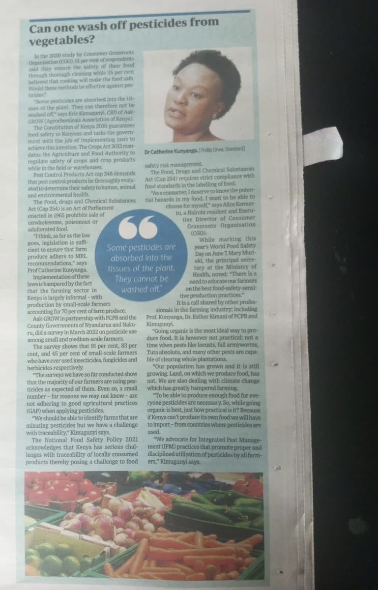 Pesticide residues in our food system especially fruits and vegetables remain a big food safety concern in Kenya. Let’s keep creating awareness to the public!
#MRLs #pesticideresidues #foodsafety