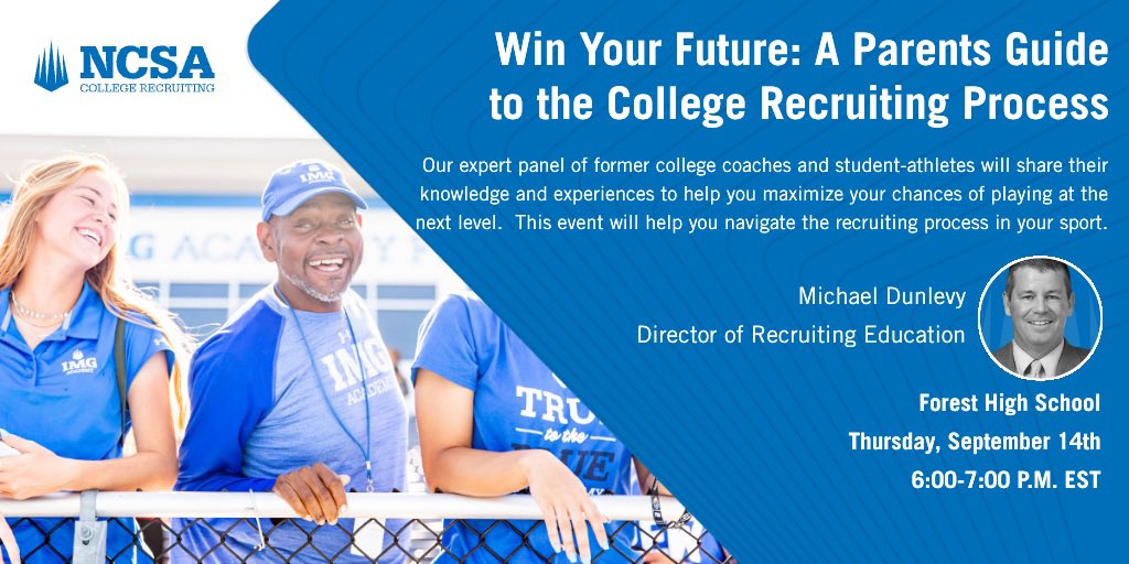 Just a reminder of this great opportunity to hear valuable information regarding athletic recruiting and NCAA Eligibility this Thursday at 6:00 pm in the Forest HS Auditorium. <a href="/vanguard_high/">Vanguard High School Athletics</a> <a href="/FHS_WildcatLife/">Forest High School</a> <a href="/DunnellonHigh/">Dunnellon High</a> <a href="/WestPortHigh/">West Port High</a> <a href="/BHSAthletic1/">Belleview High School Athletic Boosters</a> <a href="/NMColts/">North Marion Colts Athletics</a> <a href="/LWHS_Canes/">Lake Weir High</a>